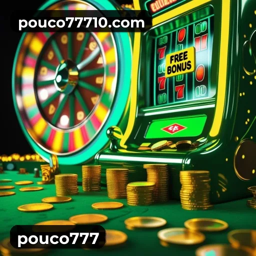 App pouco777 para iOS e Android — interface mobile, login biométrico e PIX integrado